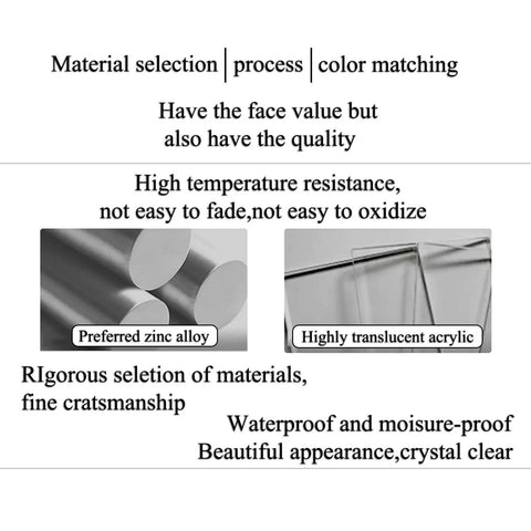 Material selection process for 24 Inch Large Glass Door Handle H Shape Double Sided Push Pull Acrylic Crystal With Stainless Steel Anti Fingerprint Finish