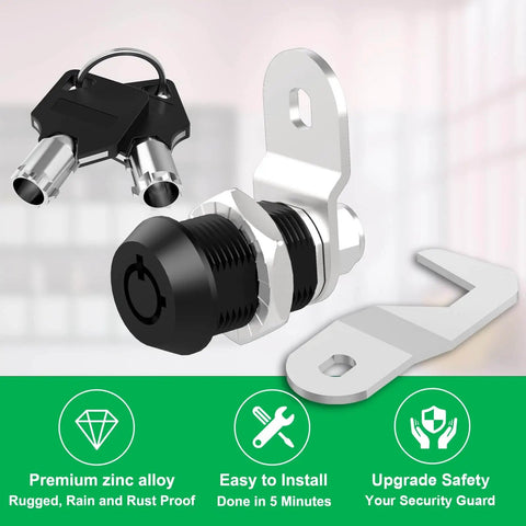 Two Pack Toolbox Locks With Keys Five Eighths Inch Tubular Cam Locks Keyed Alike Hook Cam Locks For Tool Box Drawer Cabinet Mailbox Zinc Alloy Durable Security