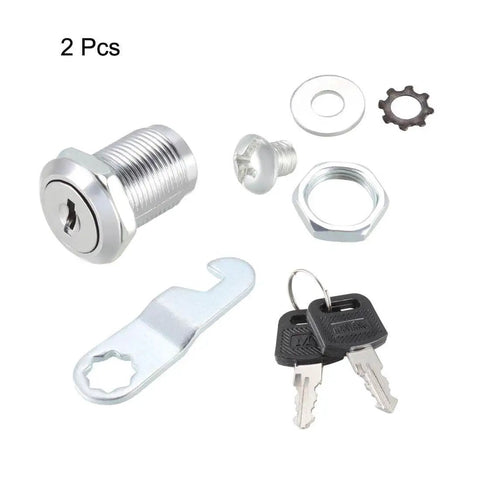 Cam Lock 1 Inch Cylinder Length for Cabinets No 1 Cam Fits Panels Up To Five Eighths Inch Thick Keyed Differently Zinc Alloy Chromium Plated Durable 2 Pieces Locking Hardware