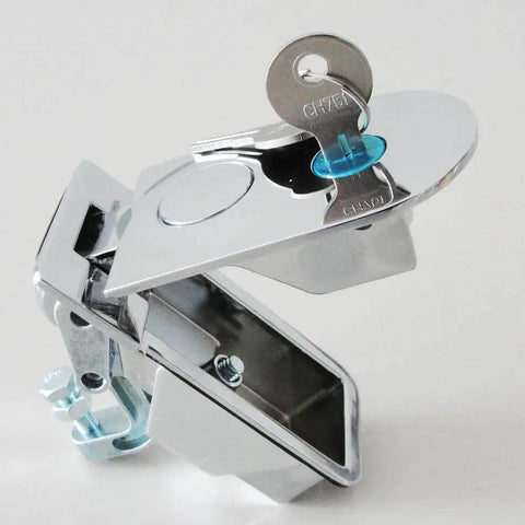 Two-piece zinc alloy compression latches deliver secure flush sealing with easy hand-operated lever action, adjustable grip