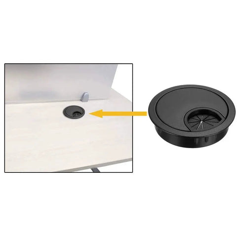 Hide and organize every cable with this zinc alloy desk hole cover, a sturdy 2.1 inch (53mm) grommet in desk opening.