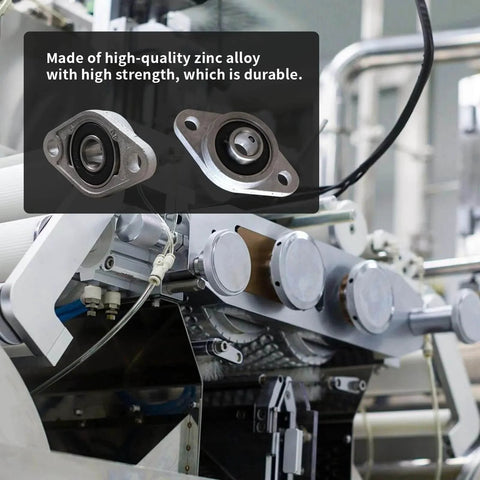 Four Piece Pillow Block Bearing Set KFL08 Self Alignment Flange Bearing Zinc Alloy Steel in industrial machinery setup