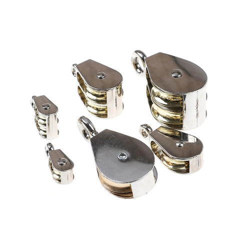 Assorted sizes of 36mm Metal Sheave Zinc Alloy Fixed Pulley Crown Block and Tackle Lifting Wheel Mini Single/Double Pulley for DIY