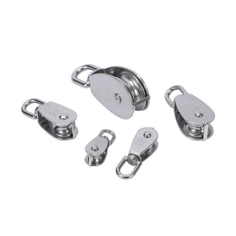 Assorted Metal Sheave Zinc Alloy Fixed Pulley Crown Block and Tackle Lifting Wheel Mini Single/Double Pulley for DIY(M25 Double)