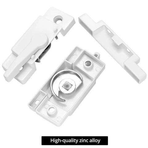 10 Pack Sliding Window Sash Locks Cam Action White For Vertical And Horizontal Sliding Windows Double Hung Window Sash Lock Set Left Or Right Opening Enhances Security And Prevents Forced Entry. Zinc alloy parts shown.