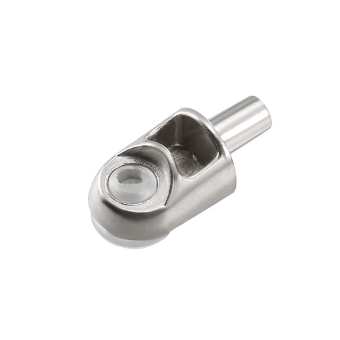 Close-up of a zinc alloy nail polished rod joint from Shelf Support Pegs 20pcs Glass Shelf Pins Bracket with suction cup, 5mm dia pin.