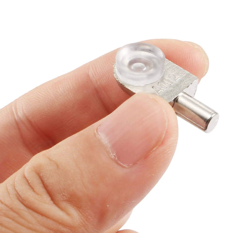 Close-up of a Shelf Support Peg from the 20pcs Glass Shelf Pins Bracket Zinc Alloy Nail Polished Rod Joint with Suction Cup with 5mm Dia Pin set