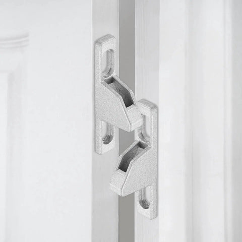 Two Piece Sliding Door Keepers Set In Zinc Alloy For Glass Patio Doors With Mounting Screws 2.17 Inch Long By 0.39 Inch Wide Silver Lock Keepers for Sliding Doors view