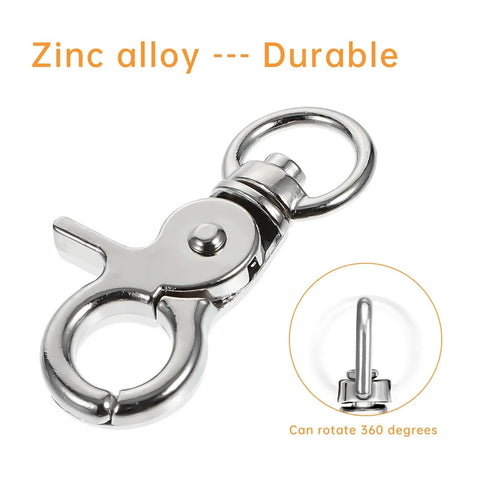 10 Pack Trigger Snap Hooks 2.32 Inches By 0.82 Inches Heavy Duty Swivel Metal Clasps Showcasing Durable Zinc Alloy Construction