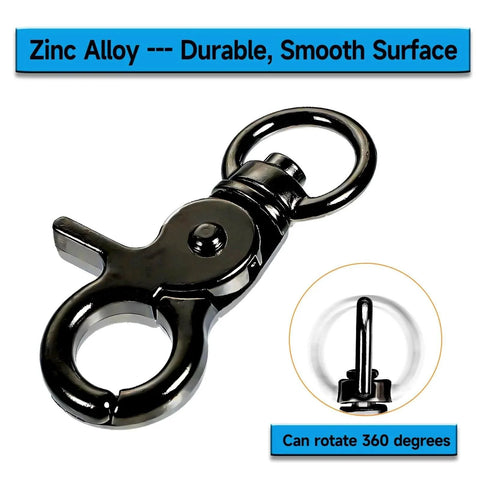 10 Pack Trigger Snap Hooks 2.32 Inches By 0.82 Inches Zinc Alloy Heavy Duty Swivel Lanyard Clips with 0.47 Inch Opening