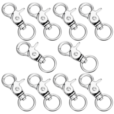 Zinc Alloy Swivel Snap Hooks 1.83 Inch By 0.87 Inch Heavy Duty Lobster Clasps 10 Pack durable metal clasps for versatile use