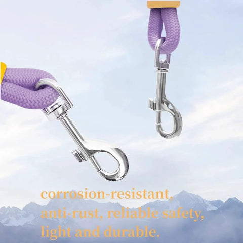 Zinc Alloy Swivel Snap Hooks 1.8 Inch 4 Pcs Multifunctional Bolt Snaps for Dog Leash Boat Rope and Keychain in use.