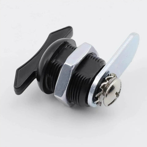Two high quality zinc alloy thumb operated offset cam locks with T handle deliver secure quick access for machines, cabinets and drawers