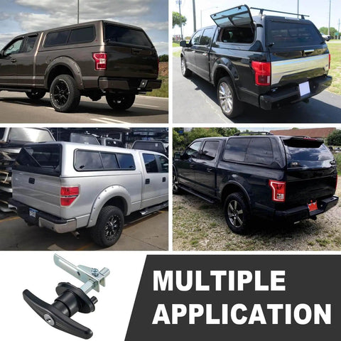 Durable zinc alloy THandle lock set for truck cap and camper shell delivers rust resistance and secure protection