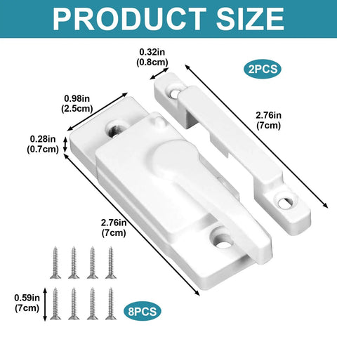 Premium Zinc Alloy Window Sash Locks 2 Pack Latch Replacement For Double Hung Vertical And Horizontal Sliding Vinyl Windows White Cam Design