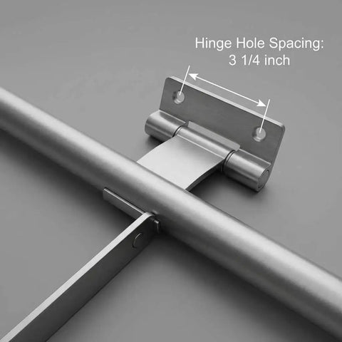 Durable 36 inch zinc plated cam bar lock for cargo trailers, hinge hole spacing showing 3 1/4 inch, close-up view.