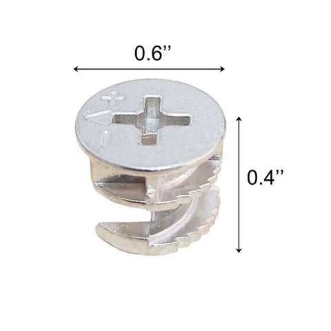 Effortless furniture assembly with zinc alloy cam lock fasteners delivering a strong, stable hold; 14.6x11.5mm close-up view