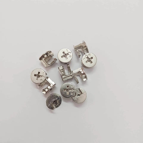 Effortless furniture assembly with zinc alloy cam lock fasteners delivering a strong, stable hold for cabinets, drawers, dressers