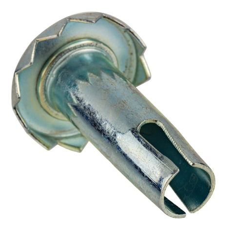 Close-up of Grip Ring Socket Insert For Wood Casters Pack Of 4 With 0.3125 Inch Hole Diameter Swivel Caster Sleeve Grip Neck Socket For Antique Office Chairs Vanity And Dresser Replacement Sleeves In Zinc Plated Steel