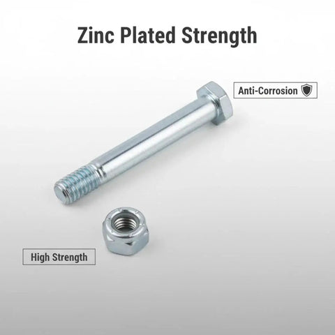 1/2-13 Nuts Bolts Assortment with 3/4 Inch Head and Locking Nylon Nut in galvanized carbon steel, showcasing zinc plated strength.