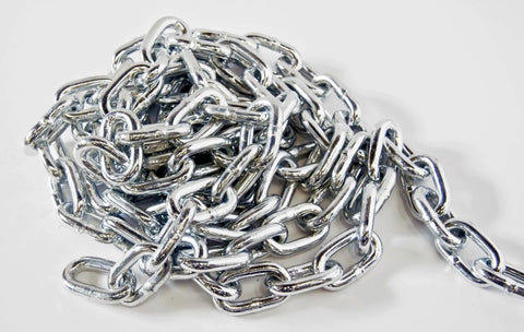 699481 1/4" x 10' Zinc Plated Grade 30 Proof Coil Chain, Silver designed for smooth motion in automation and mechanical systems