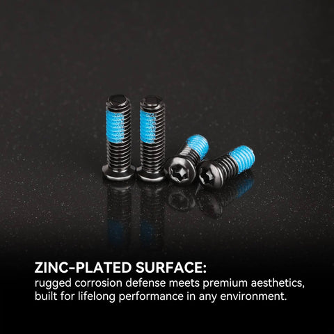 Close-up of zinc-plated Gunsmithing Screws from Red Dot Sight Mounting Screws Set – 18 Sets Compatibel with RMR Screws.