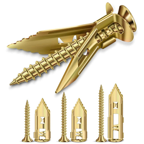 160 pcs self drilling drywall anchors and screws kit with 3 anchor sizes made from premium zinc plated manganese steel no pre drilling design