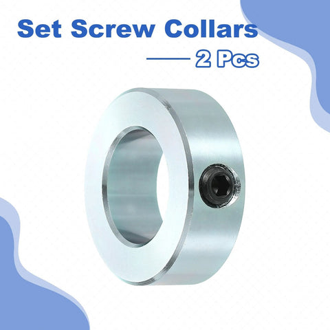 Zinc plated carbon steel set screw shaft collars with a 15/16 bore, 1-5/8 outside diameter, 9/16 thickness for automation and robotics.