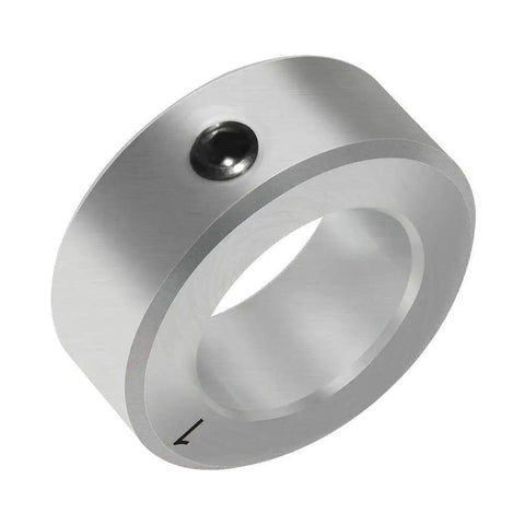 7/8 bore zinc plated shaft collar with set screw, part of a 4 pack for securing parts on shafts, corrosion-resistant carbon steel