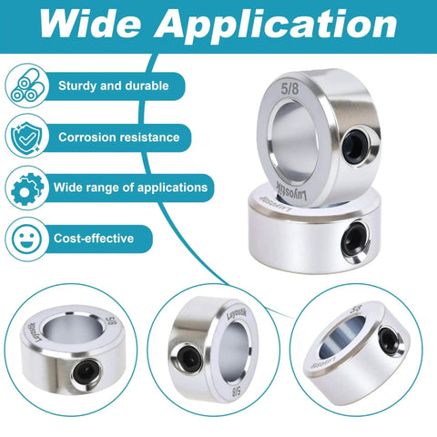 8 Pieces 5/8 Inch Bore Shaft Collars Zinc Plated Set Screw with 1-1/8 Inch Outer Diameter in machinery applications