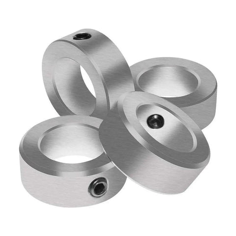 7/8 bore zinc plated shaft collars with set screws in a 4 pack secure parts on shafts, durable carbon steel, corrosion resistant
