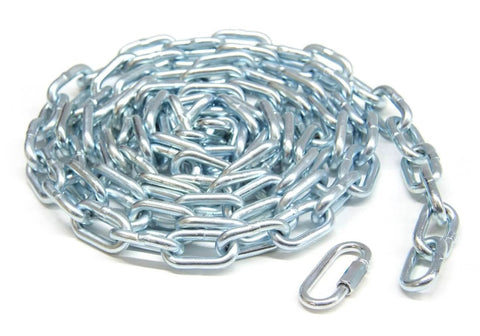 1/4 x 15 ft. Zinc-Plated Straight Link Coil Chain 520 lb. Safe Working Load, General Purpose Chain, 519171 coiled on white background
