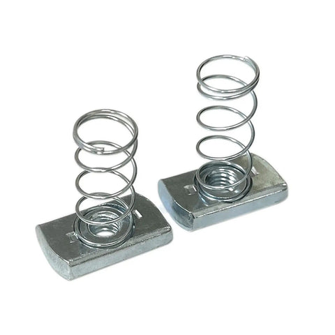 Durable zinc-plated 3/8-16 strut channel nuts, 10 pack, provide strong, corrosion-resistant spring mounting for Unistruts