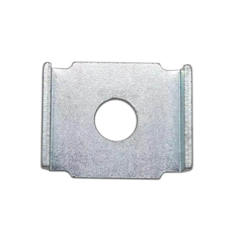 Front view of a durable zinc plated carbon steel strut channel washer provides rust resistant, secure support for Unistrut brackets.