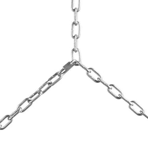 ✝️ Proof Coil Chain, 1/8" x 100', 330 lbs Safe Working Load, Zinc Plated Proof Tested Coil Chain with Two Quick Links in a triangle formation