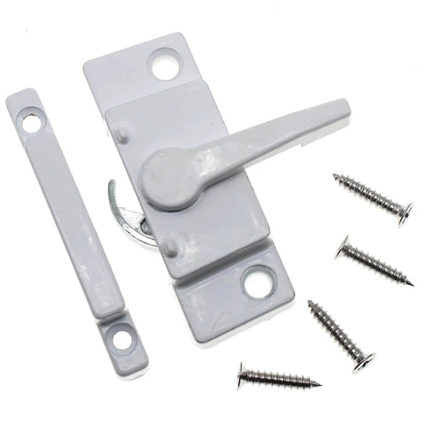 White 2 Pack Sliding Window Sash Locks Zinc Alloy Latch For Double Hung Windows Vertical And Horizontal Sliding With Cam Action Hook