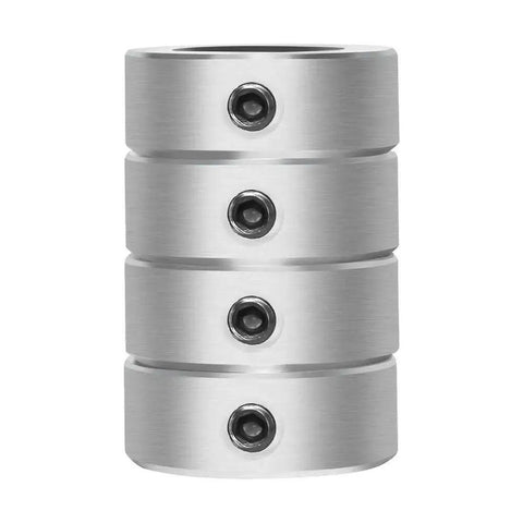 7/8 bore zinc plated shaft collars with set screws in a 4 pack for securing parts on shafts in conveyors and machinery