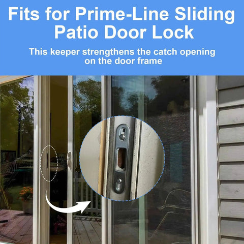 MP2097 Sliding Door Keeper Zinc Plated Steel Mortise Latch Keeper For Sliding Patio Door Locking Hardware With Screws Corrosion And Wear Resistant Construction installed on door frame