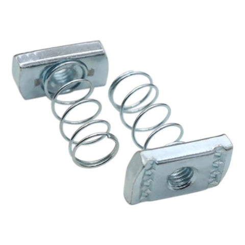3/8-16 Strut Channel Nuts With Zinc Electroplate Finish, Long Spring Nuts For Secure Attachments On Strut Channel, 100 Pack