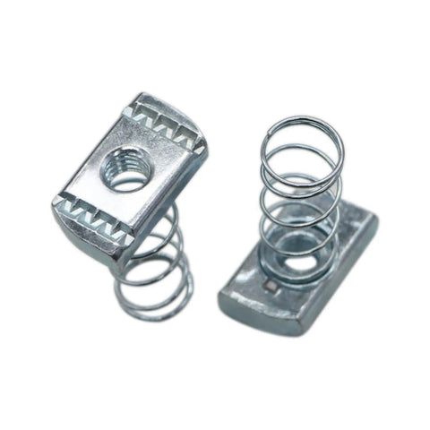 3/8-16 Strut Channel Nuts With Zinc Electroplate Finish, Long Spring Nuts for Secure Attachments, reinforced anti-corrosion fittings