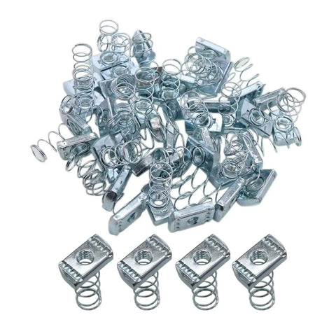 3/8-16 Strut Channel Nuts With Zinc Electroplate Finish, Long Spring Nuts For Secure Attachments On Strut Channel, Reinforced Design