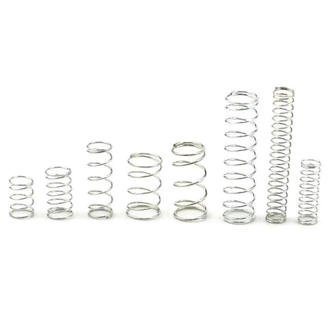 DIY Friendly 200 Piece Zinc Plated Steel Coil Spring Wire Set For Extension And Compression Springs Repair Tool Kit displayed in sizes.