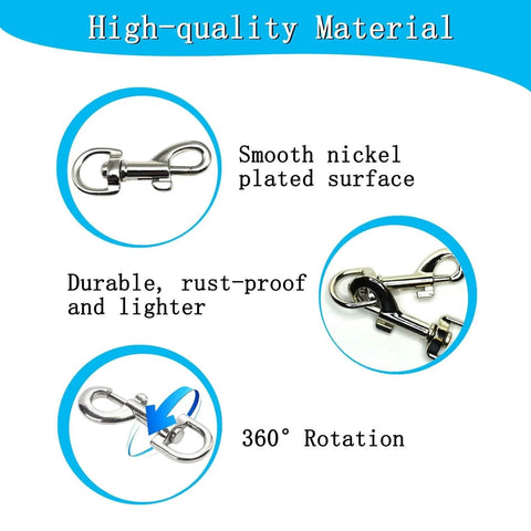 12 Pcs Trigger Clips Clasp 5 Cm Zinc Alloy Swivel Eye Snap Hook features high-quality material text.