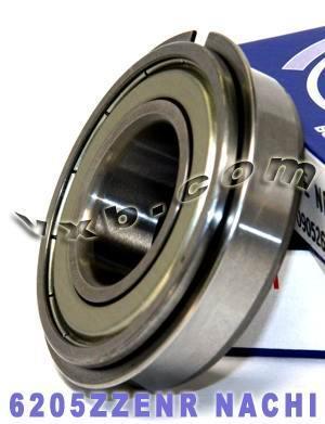 6205ZZENR Nachi Bearing 25x52x15mm Double Shielded C3 Snap Ring Bearing