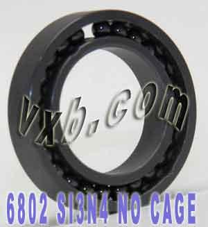 6802 Full Complement Si3N4 Ceramic Bearing 15x24x5mm