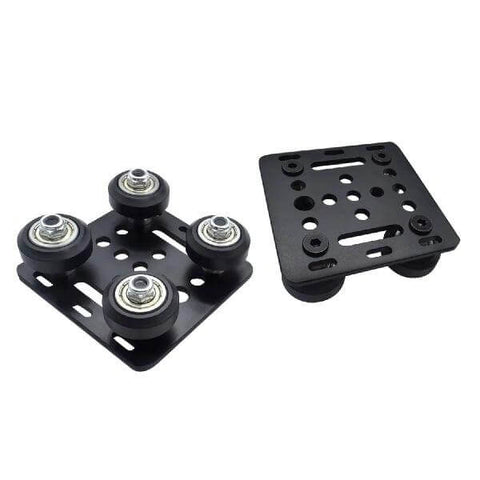 Black 2020 Aluminum Extrusion V-Slot Gantry Support Plate Set w Bearing Slide
