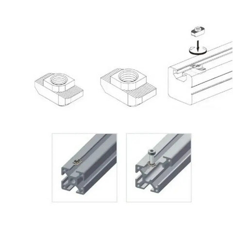 Écrou M5 à fente en T pour fentes d’extrusion en aluminium 2020