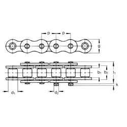 #A2040 chaîne à rouleaux à double pas A2040-1X10FT 10 pi.