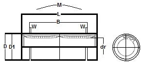 KB30GW NB Bearing 30mm Ball Bushings Linear Motion Bearing