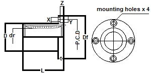 KBF12G NB Bearing 12mm Ball Bushings Linear Motion Bearing